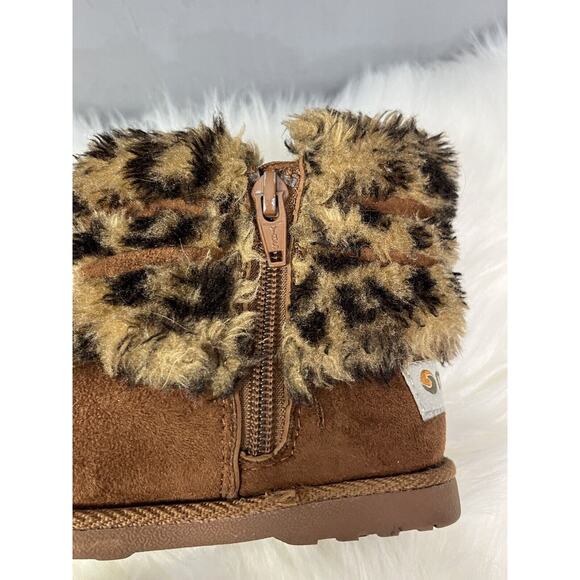 MAKALU California BOOT Girls 8 Plush Leopard Faux Fur, Full Length Zip - Picture 9 of 12